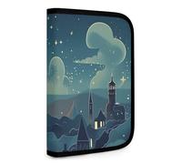 QMNRTK Magical Nights Portefeuille compact multifonction pour carte de crédit avec fermeture éclair - Blocage RFID - Portefeuille à deux volets pour homme et femme - Style - Taille unique, Style :,