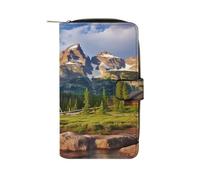 QMNRTK National Park Portefeuille fin à deux volets en cuir véritable minimaliste avec poche avant pour homme et femme, style 19,7 x 11 x 3,5 cm, Style :, 19.7x11x3.5cm