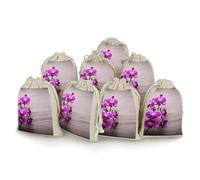 QMNRTK Orchid Lot de 8 sacs en mousseline avec cordon de serrage - Réutilisables et lavables - Pour herbes, épices, bonbons, savon, bijoux, cadeaux de mariage