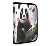 QMNRTK Panda Star Portefeuille compact multifonction pour carte de crédit avec fermeture éclair - Blocage RFID - Portefeuille à deux volets pour homme et femme - Style - Taille unique, Style :, Taille