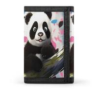 QMNRTK Panda Star Portefeuille fin à triple pli avec gravure RFID pour homme et femme, style, taille unique, Style :, Taille unique