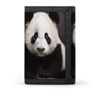 QMNRTK Panda Star Portefeuille fin à triple pli, portefeuille fin personnalisé gravé RFID pour homme et femme, style, taille unique, moderne, Style :, Taille unique, Moderne