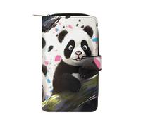 QMNRTK Panda Star Portefeuille pour cartes de crédit avec blocage RFID en cuir véritable minimaliste avec poche avant pour homme et femme, style, 19,7 x 11 x 3,5 cm, Style :, 19.7x11x3.5cm