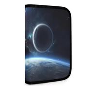 QMNRTK Planet Portefeuille compact multifonctionnel pour carte de crédit avec fermeture éclair et blocage RFID pour homme et femme, style, taille unique, Style :, Taille unique