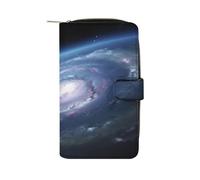 QMNRTK Planet5 Portefeuille fin à deux volets en cuir véritable minimaliste avec poche avant pour homme et femme 19,7 x 11 x 3,5 cm, Style :, 19.7x11x3.5cm
