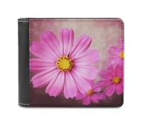 QMNRTK Portefeuille à deux volets en cuir à motif floral pour homme et femme, blocage RFID, capacité supplémentaire, coutures ultra résistantes, portefeuille fin avec 8 emplacements pour cartes,