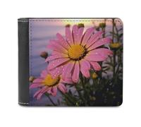 QMNRTK Portefeuille à deux volets en cuir à motif floral pour homme et femme, blocage RFID, capacité supplémentaire, coutures ultra résistantes, portefeuille fin avec 8 emplacements pour cartes,