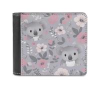 QMNRTK Portefeuille à deux volets en cuir à motif koala pour homme et femme, blocage RFID, capacité supplémentaire, coutures ultra résistantes, portefeuille fin avec 8 emplacements pour cartes, style,