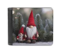 QMNRTK Portefeuille à deux volets en cuir avec bonnet de Père Noël pour homme et femme, blocage RFID, capacité supplémentaire, coutures ultra résistantes, portefeuille fin avec 8 emplacements pour