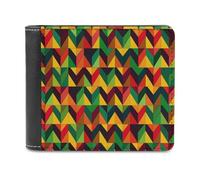 QMNRTK Portefeuille à deux volets en cuir avec motif géométrique coloré pour homme et femme, blocage RFID, capacité supplémentaire, coutures ultra résistantes, portefeuille fin avec 8 emplacements