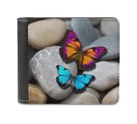 QMNRTK Portefeuille à deux volets en cuir coloré pour homme et femme, blocage RFID, capacité supplémentaire, coutures ultra résistantes, portefeuille fin avec 8 emplacements pour cartes, style, taille
