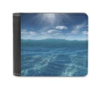 QMNRTK Portefeuille à deux volets en cuir de mer pour homme et femme, blocage RFID, capacité supplémentaire, coutures ultra résistantes, portefeuille fin avec 8 emplacements pour cartes, style, taille