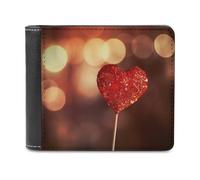 QMNRTK Portefeuille à deux volets en cuir Love Heart pour homme et femme, blocage RFID, capacité supplémentaire, coutures ultra résistantes, portefeuille fin avec 8 emplacements pour cartes, style,
