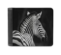 QMNRTK Portefeuille à deux volets en cuir zèbre noir et blanc pour homme et femme, blocage RFID, capacité supplémentaire, coutures ultra résistantes, portefeuille fin avec 8 emplacements pour cartes,