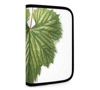 QMNRTK Portefeuille compact multifonction à motif de feuilles vertes pour carte de crédit, portefeuille en cuir avec fermeture éclair, blocage RFID, portefeuille à deux volets pour homme et femme,