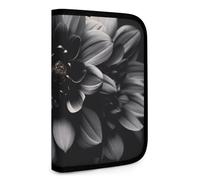 QMNRTK Portefeuille compact multifonction à motif floral noir avec fermeture éclair - Portefeuille en cuir à deux volets pour homme et femme - Style - Taille unique, Style :, Taille unique