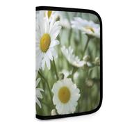 QMNRTK Portefeuille compact multifonction en cuir avec fermeture éclair et blocage RFID pour homme et femme, style marguerites, taille unique, Style :, Taille unique