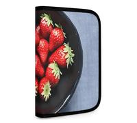 QMNRTK Portefeuille compact multifonction en cuir avec fermeture éclair et blocage RFID pour homme et femme, style fraise, taille unique, Style :, Taille unique