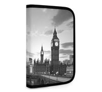 QMNRTK Portefeuille compact multifonction en cuir avec fermeture éclair et blocage RFID pour homme et femme, noir et blanc, Style :, Taille unique