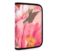 QMNRTK Portefeuille compact multifonction floral pour carte de crédit, portefeuille en cuir avec fermeture éclair, blocage RFID, portefeuille à deux volets pour homme et femme, style, taille unique,