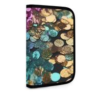 QMNRTK Portefeuille compact multifonctionnel à paillettes pour carte de crédit, portefeuille à fermeture éclair en cuir avec blocage RFID pour homme et femme, style, taille unique, Style :, Taille