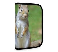 QMNRTK Portefeuille compact multifonctionnel en cuir avec fermeture éclair et blocage RFID pour homme et femme, style écureuil, taille unique, Style :, Taille unique