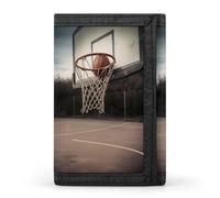 QMNRTK Portefeuille de basket-ball à triple pli, portefeuille fin personnalisé gravé RFID pour homme et femme, style, taille unique, Style :, Taille unique