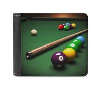 QMNRTK Portefeuille de billard en cuir à deux volets pour homme et femme, blocage RFID, capacité supplémentaire, coutures ultra résistantes, portefeuille fin avec 8 emplacements pour cartes, style,