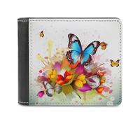QMNRTK Portefeuille en cuir coloré à deux volets pour homme et femme avec blocage RFID, capacité supplémentaire, coutures ultra résistantes, portefeuille fin avec 8 emplacements pour cartes, style,