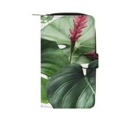 QMNRTK Portefeuille fin à deux volets en cuir véritable minimaliste avec poche avant pour homme et femme Motif feuilles tropicales 19,7 x 11 x 3,5 cm, Style :, 19.7x11x3.5cm