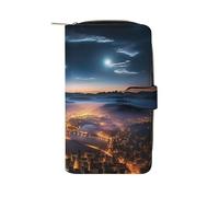 QMNRTK Portefeuille fin à deux volets en cuir véritable minimaliste avec poche avant pour homme et femme, style ville, 19,7 x 11 x 3,5 cm, Style :, 19.7x11x3.5cm