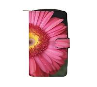 QMNRTK Portefeuille fin à deux volets en cuir véritable minimaliste avec poche avant pour homme et femme, style floral Gerbera, 19,7 x 11 x 3,5 cm, Style :, 19.7x11x3.5cm
