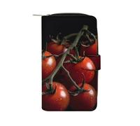QMNRTK Portefeuille fin à deux volets en cuir véritable minimaliste avec poche avant pour homme et femme Motif tomates mûres 19,7 x 11 x 3,5 cm, Style :, 19.7x11x3.5cm