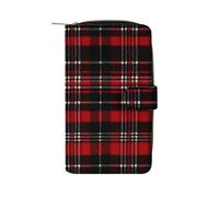 QMNRTK Portefeuille fin à deux volets en cuir véritable minimaliste avec poche avant pour homme et femme Rouge et noir 19,7 x 11 x 3,5 cm, Style :, 19.7x11x3.5cm