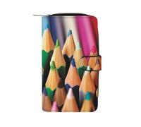 QMNRTK Portefeuille fin à deux volets en cuir véritable minimaliste avec poche avant pour homme et femme, style crayon coloré, 19,7 x 11 x 3,5 cm, Style :, 19.7x11x3.5cm