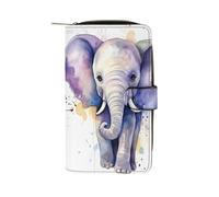 QMNRTK Portefeuille fin à deux volets en cuir véritable minimaliste avec poche avant pour homme et femme Motif éléphant mignon 19,7 x 11 x 3,5 cm, Style :, 19.7x11x3.5cm