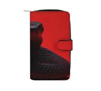 QMNRTK Portefeuille fin à deux volets en cuir véritable minimaliste avec poche avant pour homme et femme Motif serpent aux yeux noirs 19,7 x 11 x 3,5 cm, Style :, 19.7x11x3.5cm
