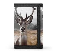 QMNRTK Portefeuille fin à triple pli avec motif cerf amusant - Portefeuille fin personnalisé avec blocage RFID pour homme et femme - Style - Taille unique, Style :, Taille unique