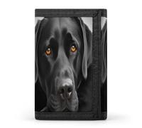 QMNRTK Portefeuille fin à triple pli avec motif chien noir - Personnalisable - Avec blocage RFID - Pour homme et femme - Style - Taille unique, Style :, Taille unique