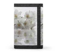 QMNRTK Portefeuille fin à triple pli avec motif de fleurs sur l'eau - Personnalisable - Avec blocage RFID - Pour homme et femme - Style - Taille unique, Style :, Taille unique