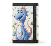 QMNRTK Portefeuille fin à triple pli avec motif dinosaures mignons - Portefeuille fin personnalisé gravé RFID pour homme et femme - Style - Taille unique, Style :, Taille unique