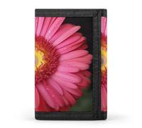 QMNRTK Portefeuille fin à triple pli avec motif floral Gerbera - Avec gravure RFID - Pour homme et femme - Style - Taille unique, Style :, Taille unique