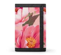 QMNRTK Portefeuille fin à triple pli avec motif floral gravé RFID pour homme et femme, style, taille unique, Style :, Taille unique