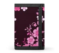 QMNRTK Portefeuille fin à triple pli avec motif floral - Portefeuille fin personnalisé gravé RFID pour homme et femme - Style - Taille unique, Style :, Taille unique