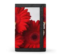 QMNRTK Portefeuille fin à triple pli avec motif floral rouge et papillon - Personnalisable - Avec blocage RFID - Pour homme et femme - Style - Taille unique, Style :, Taille unique