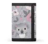 QMNRTK Portefeuille fin à triple pli avec motif koala - Personnalisable - Avec blocage RFID - Pour homme et femme - Style - Taille unique, Style :, Taille unique