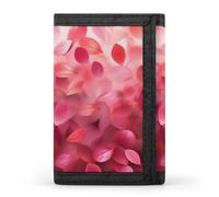 QMNRTK Portefeuille fin à triple pli avec motif pétales - Personnalisable - Avec blocage RFID - Pour homme et femme - Style - Taille unique, Style :, Taille unique