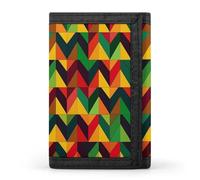 QMNRTK Portefeuille fin à triple pli avec triangle de couleur géométrique - Portefeuille fin personnalisé gravé RFID pour homme et femme - Style - Taille unique, Style :, Taille unique