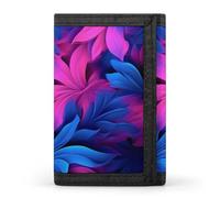 QMNRTK Portefeuille fin à triple pli bleu et fond personnalisable avec blocage RFID pour homme et femme, style, taille unique, Style :, Taille unique