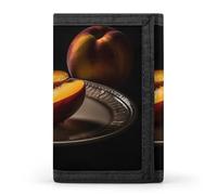 QMNRTK Portefeuille fin à triple pli de fruits frais en tranches de fruits, portefeuille fin personnalisé gravé RFID pour homme et femme, style, taille unique, Style :, Taille unique